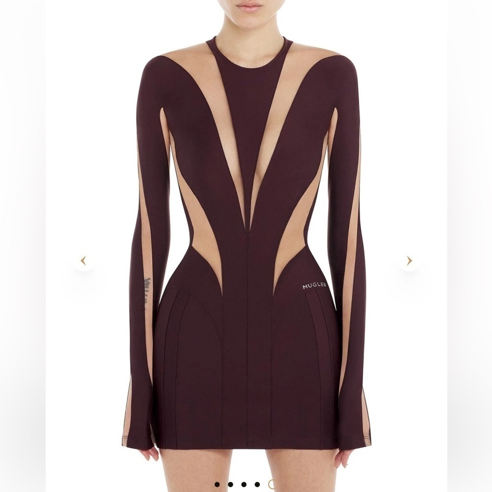 Mugler Black and White Graphic Mini Dress - Picture 5 of 5